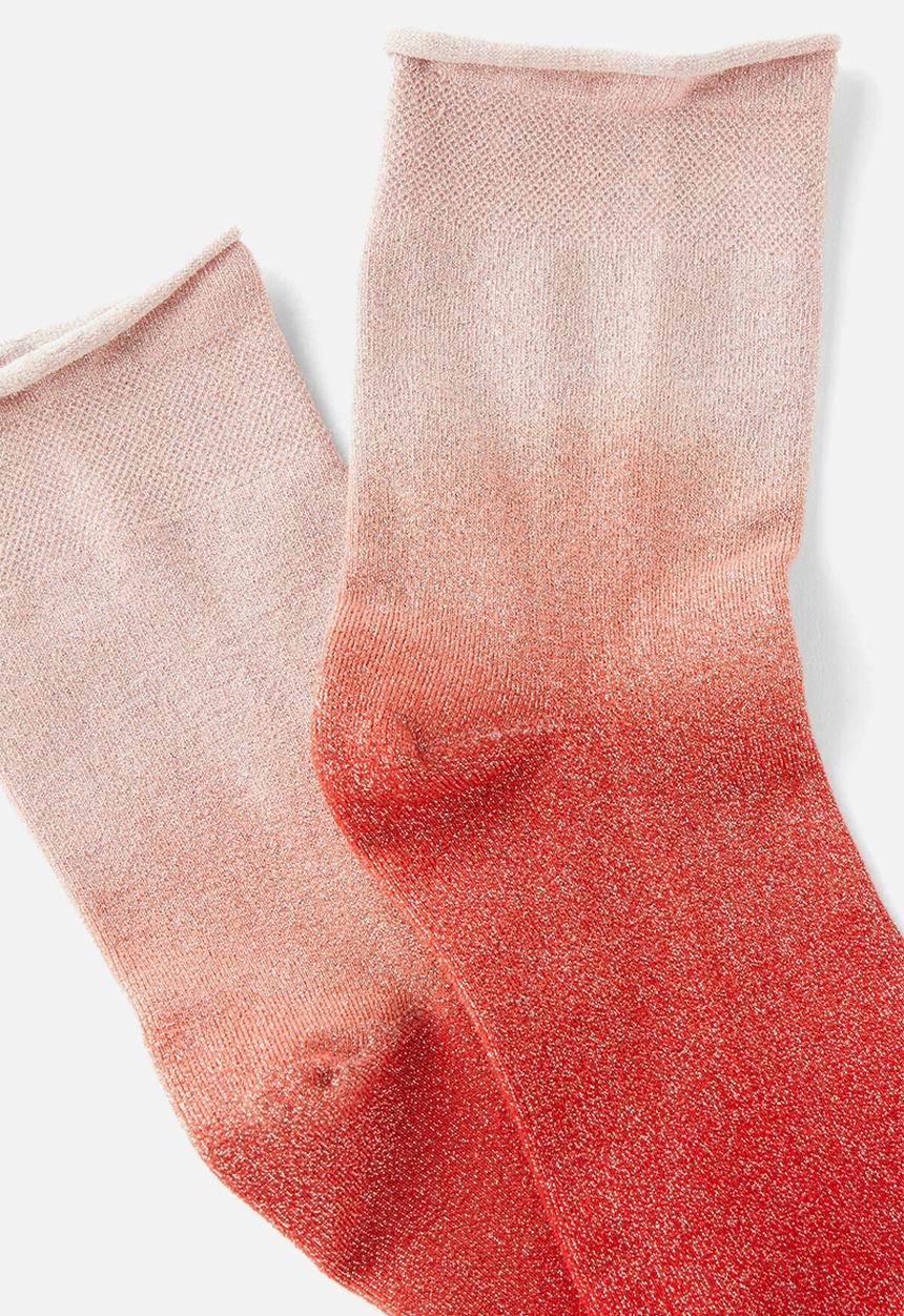 Rubi - Sparkle Mid Crew Sock - Pink Ombre