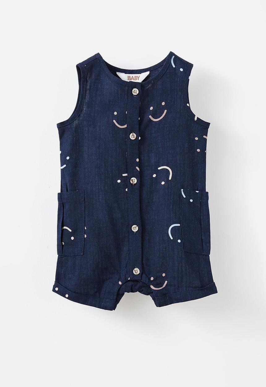 Cotton On - Jacob sleeveless playsuit - navy ink/summer smiles