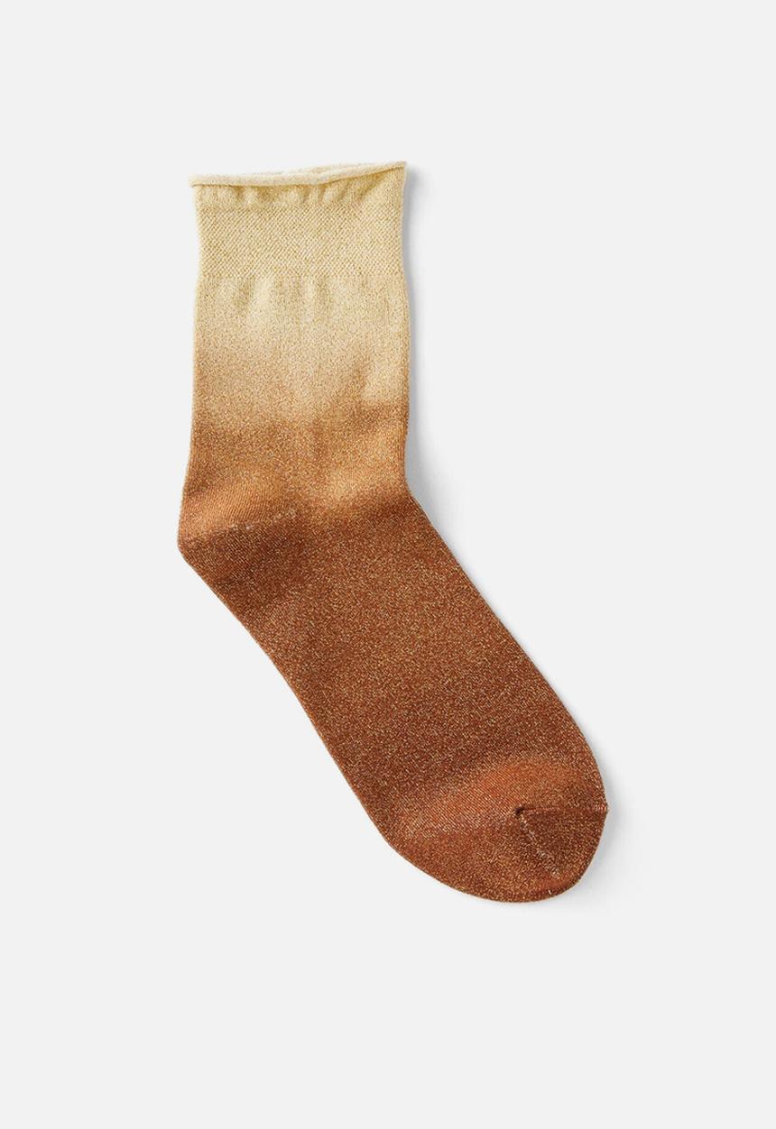 Rubi - Sparkle Mid Crew Sock - Brown Ombre
