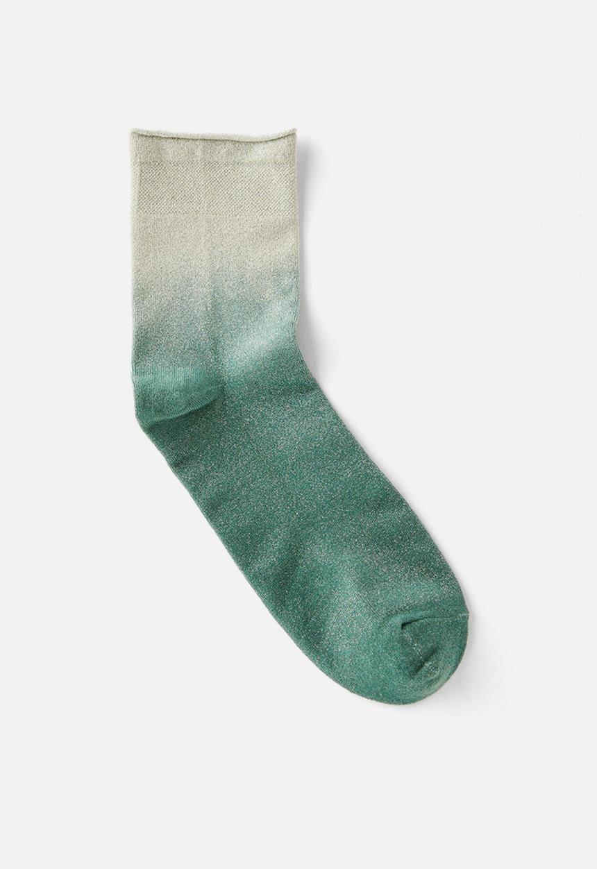 Rubi - Sparkle Mid Crew Sock - Green Ombre