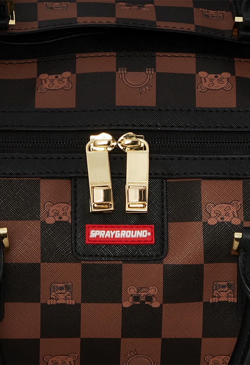 Sprayground - Peeking character check emperor duffle bag - brown