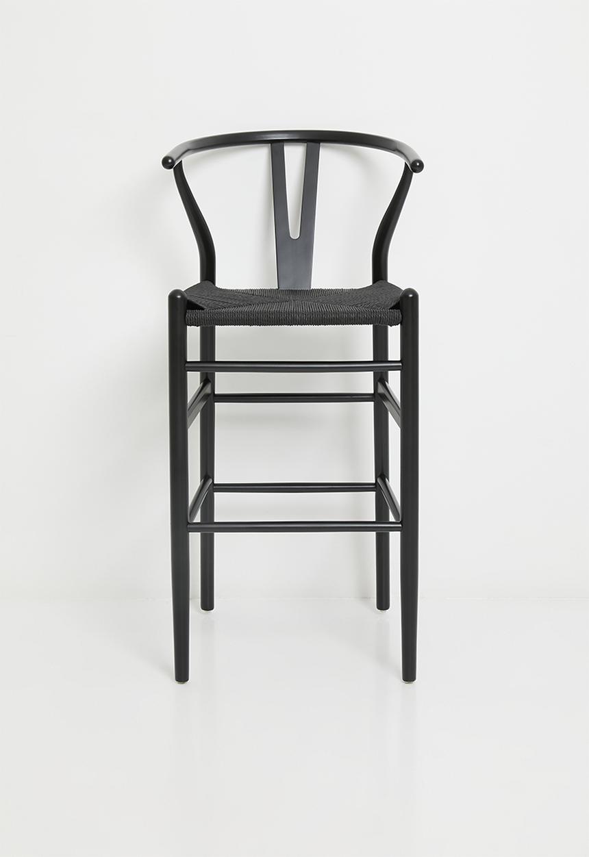 Sixth Floor - Harmony solid wood bar stool - black