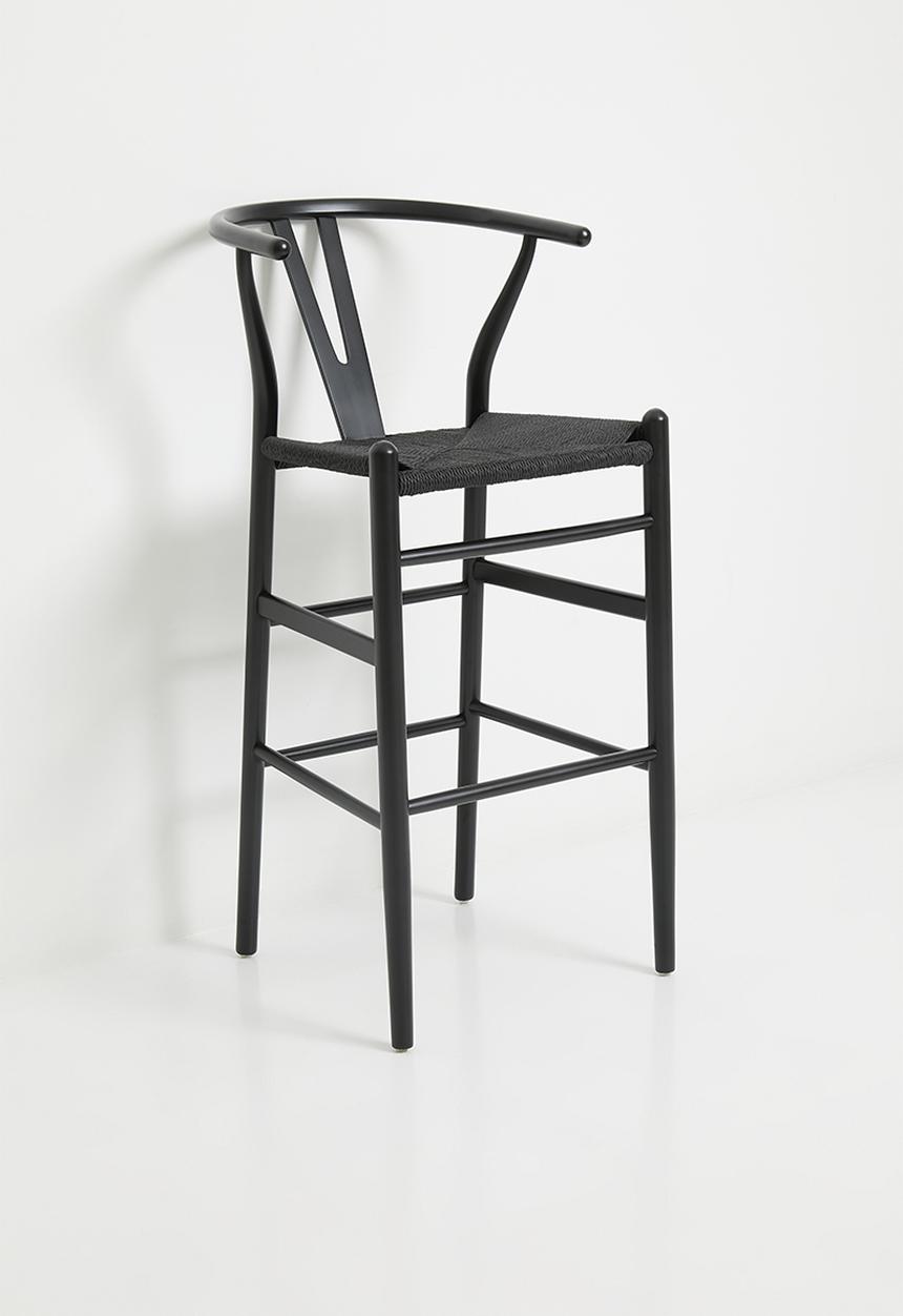 Sixth Floor - Harmony solid wood bar stool - black