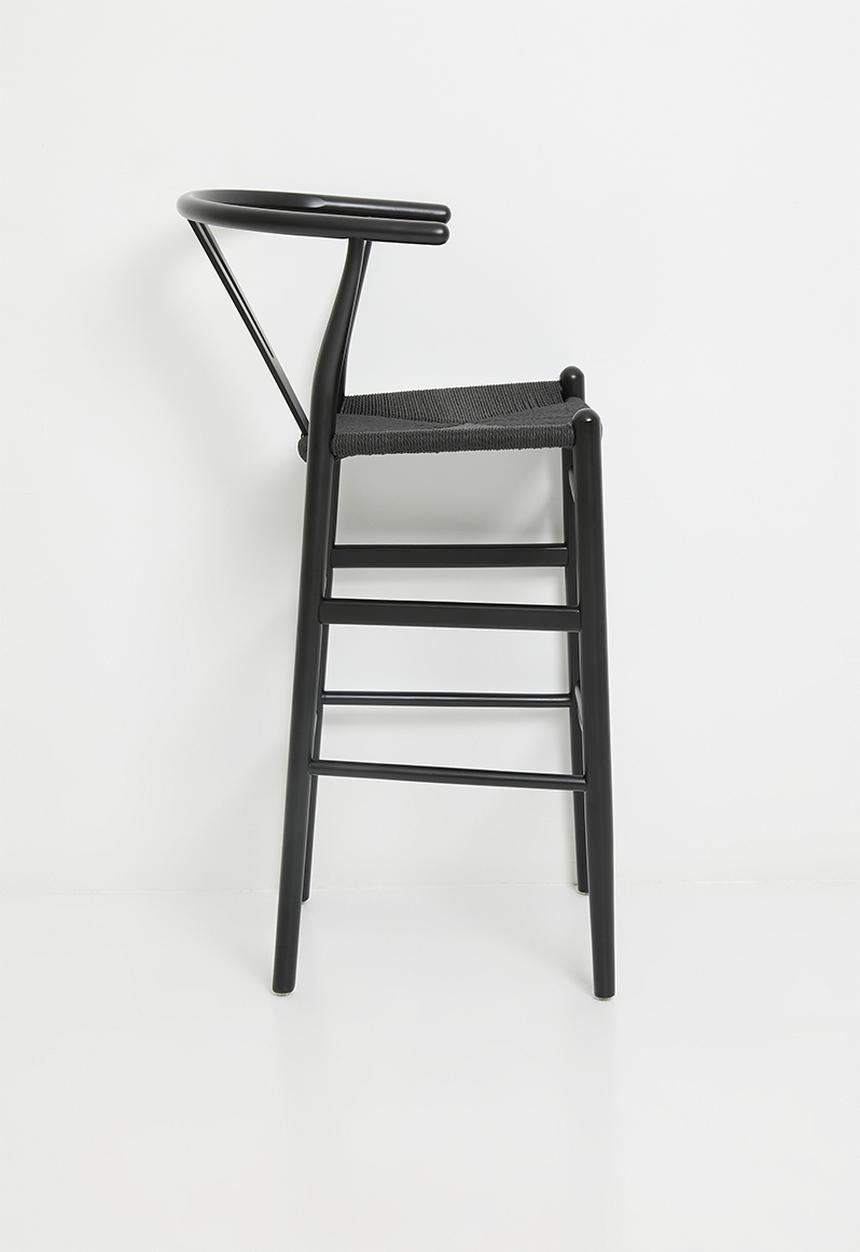 Sixth Floor - Harmony solid wood bar stool - black