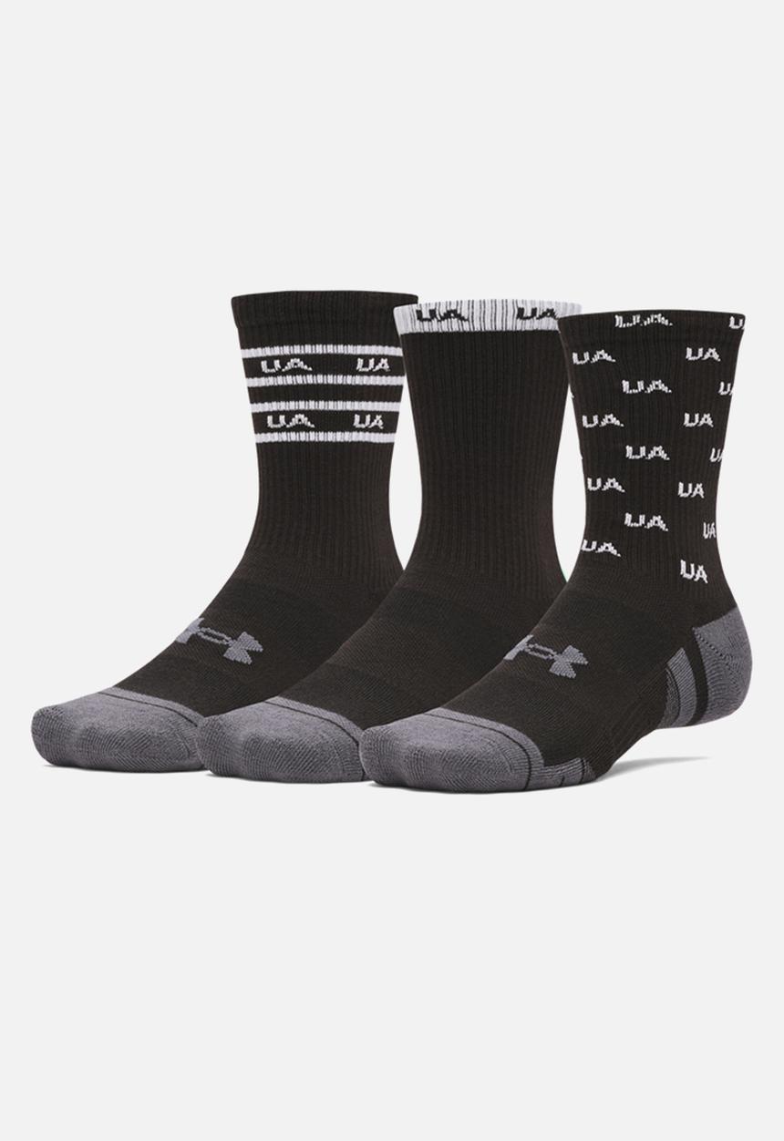Under Armour - UA Performance Tech 3-Pack Crew Socks - Black / Black / White1