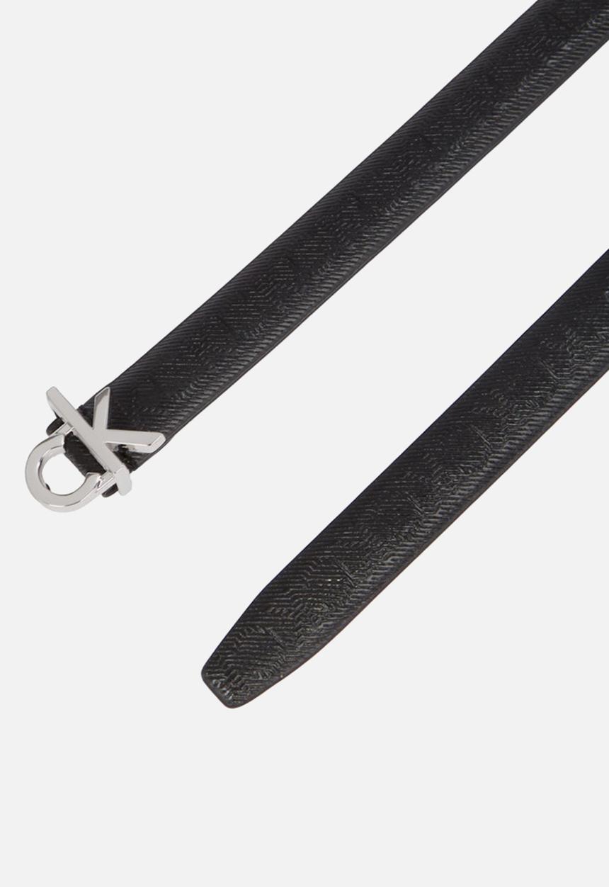Calvin Klein - Ck buckle skinny belt 1.5_mono- ck black mono