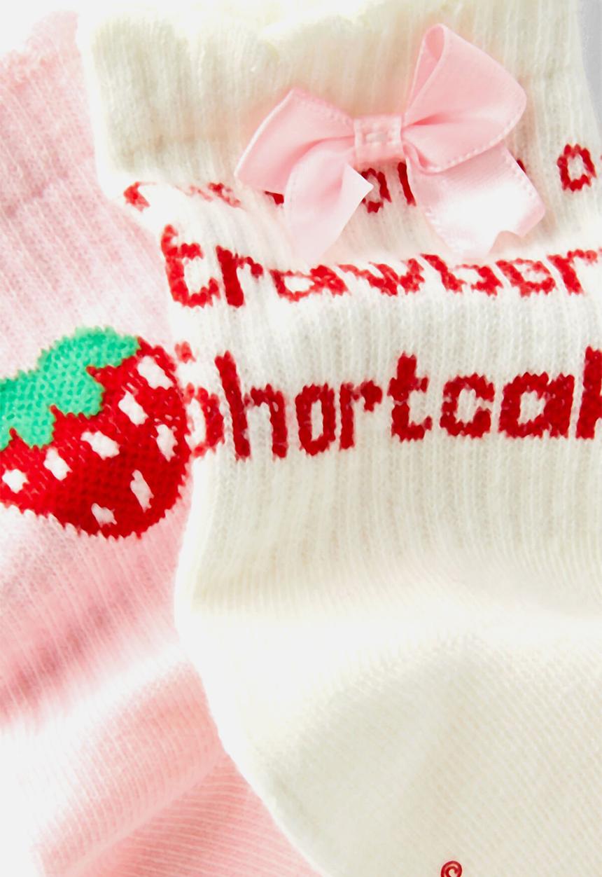 Cotton On - 2 Pack Lcn Crew Sock - Lcn Ssc Vanilla/Strawberry Shortcake