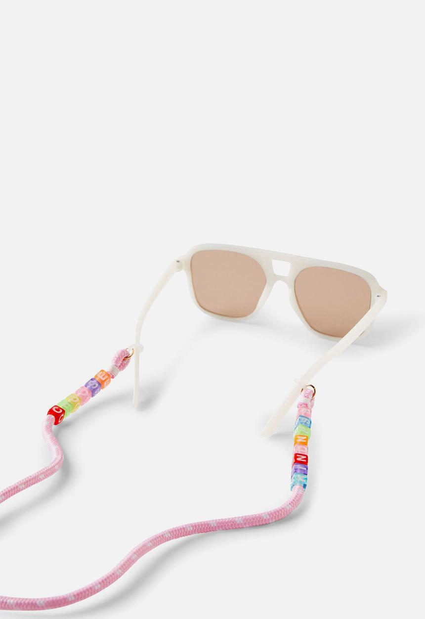 Cotton On - Kids Sunglasses Chain - Pink Rope/Choose Kindness