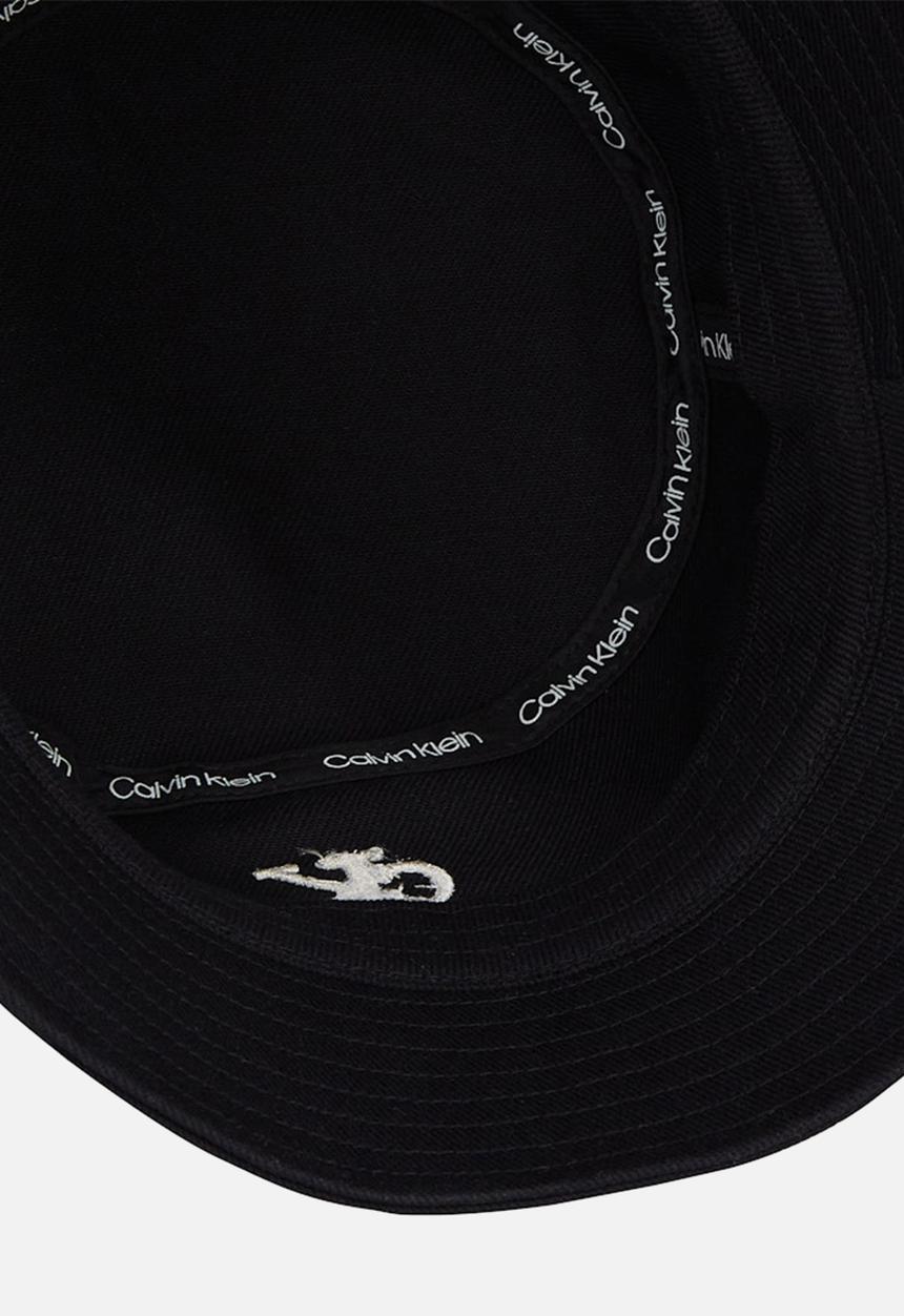 Calvin Klein - Embroidered monogram bucket hat- na black
