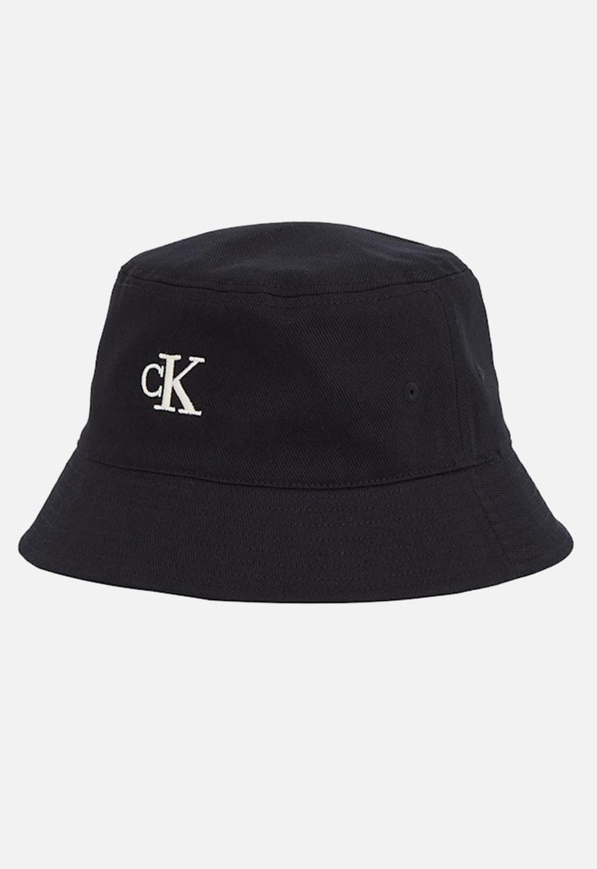 Calvin Klein - Embroidered monogram bucket hat- na black