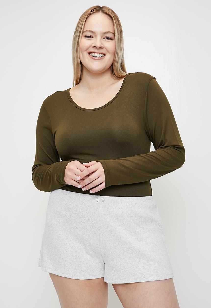 Cotton On - Plus 90 S Sleep Short - Light Grey Marle
