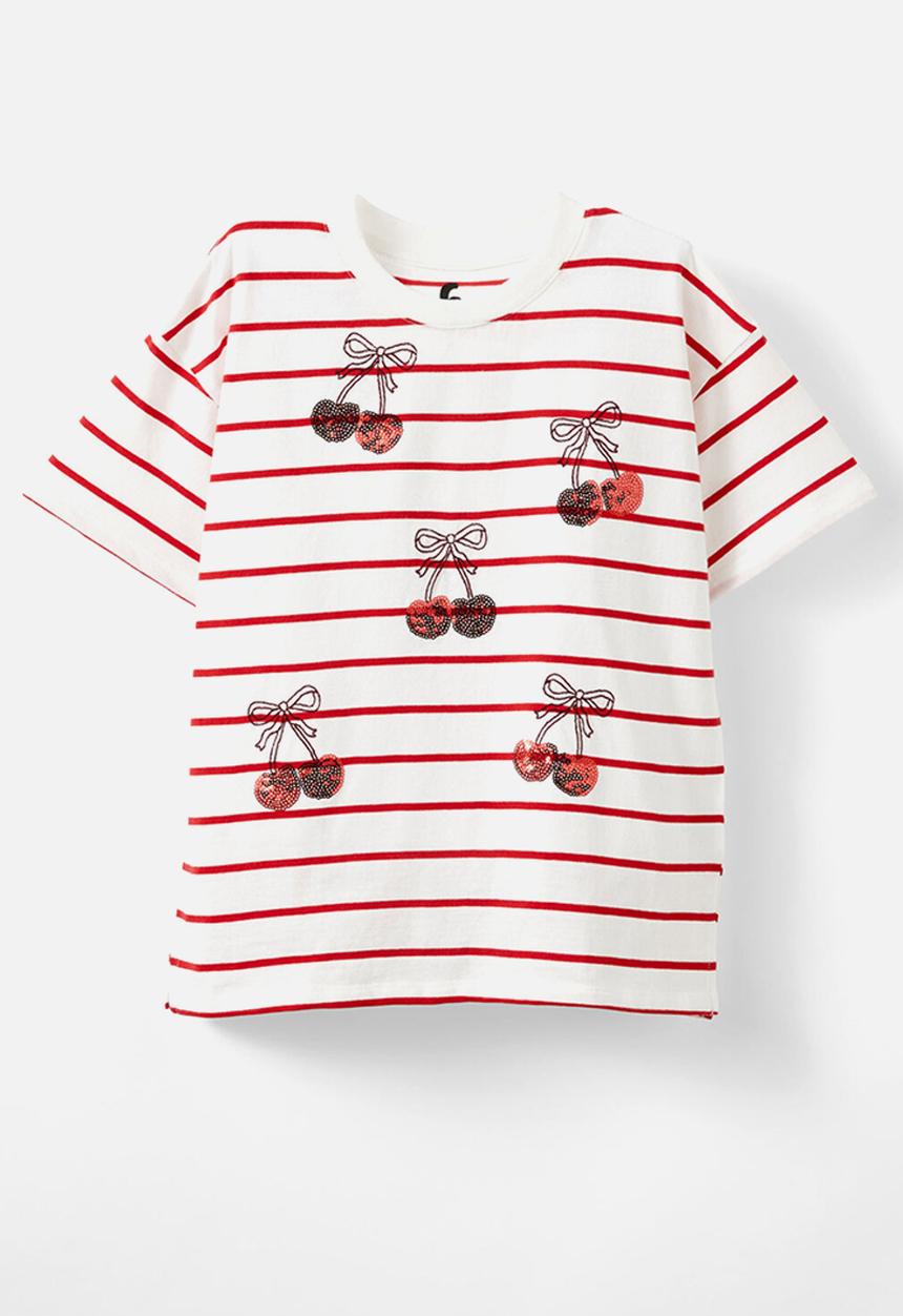 Cotton On - Livvy lux short sleeve tee - varsity red/vanilla cherry