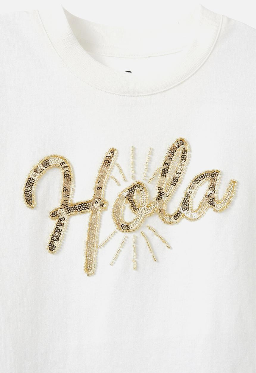 Cotton On - Livvy lux short sleeve tee - vanilla/hola