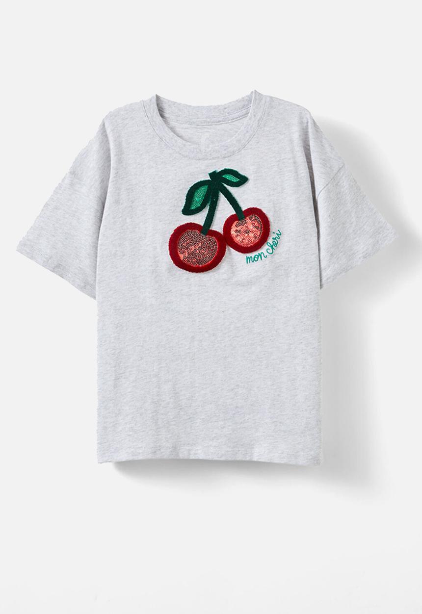 Cotton On - Livvy lux short sleeve tee - grey marle/mon cheri