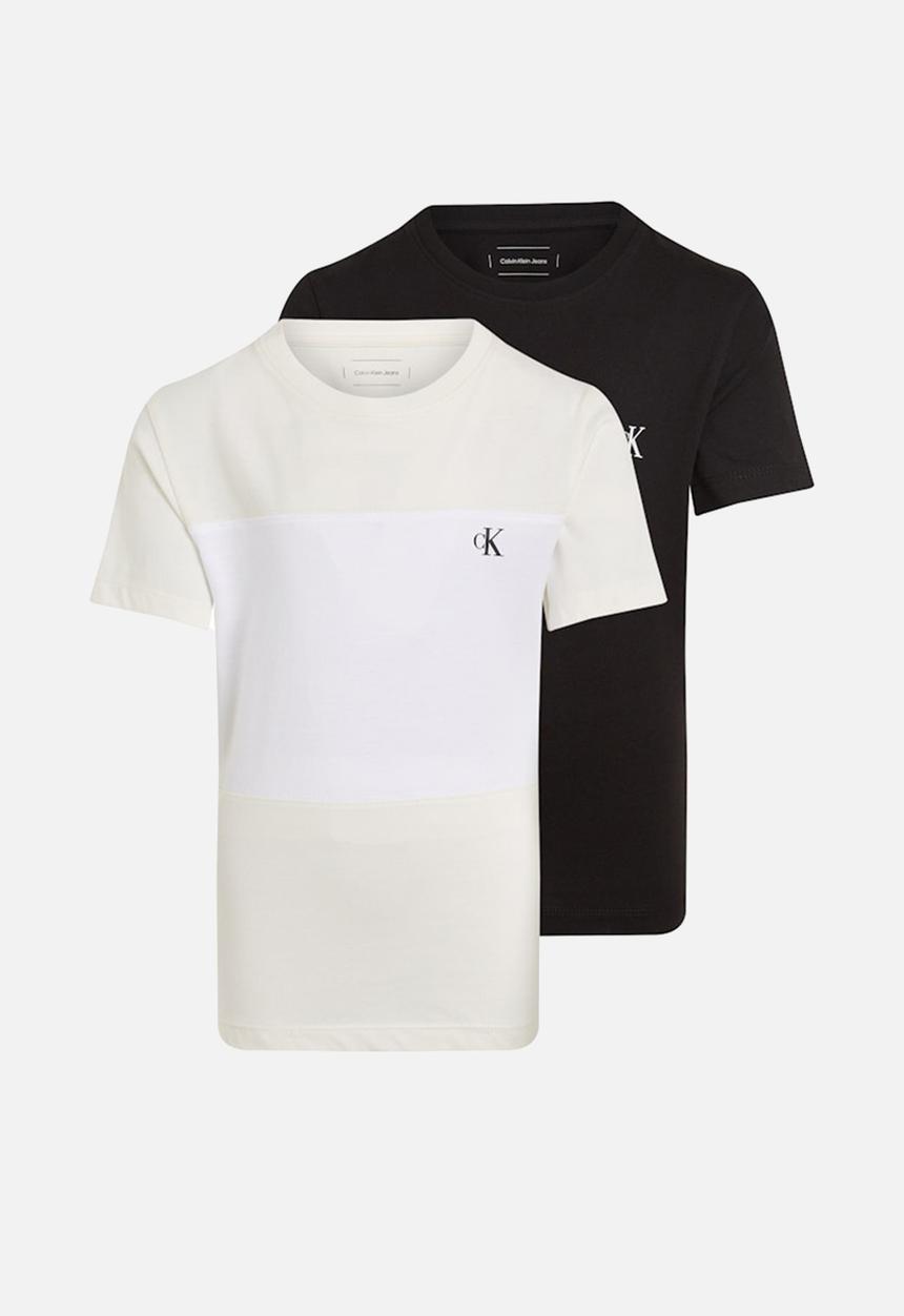Calvin Klein - Color block 2-p t-shirts - black / tofu colorblock