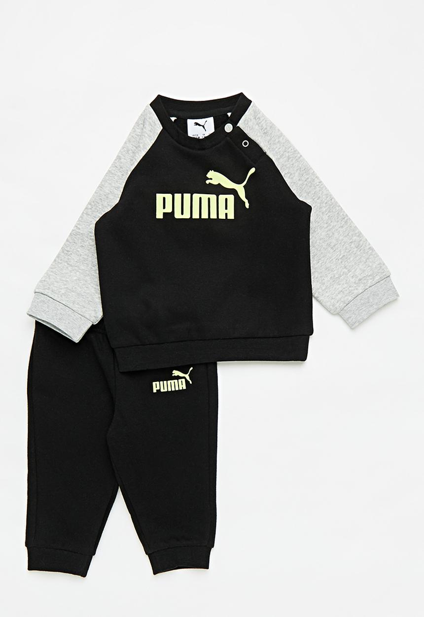 PUMA - Minicats Ess Raglan Crew Set Fl Inf - Puma Black/Gold Moon