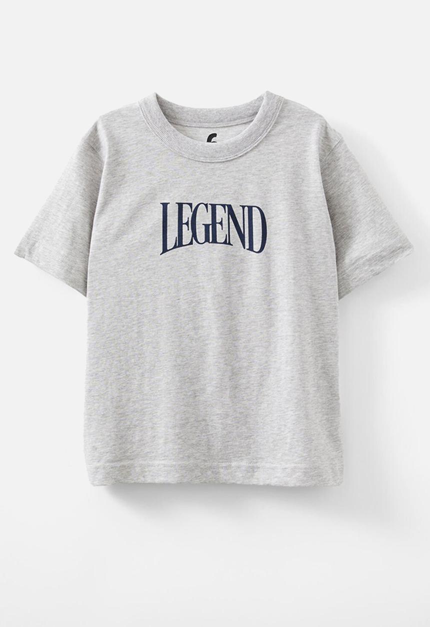 Cotton On - Jonny Short Sleeve Graphic Print Tee - Fog Grey Marle/Legend