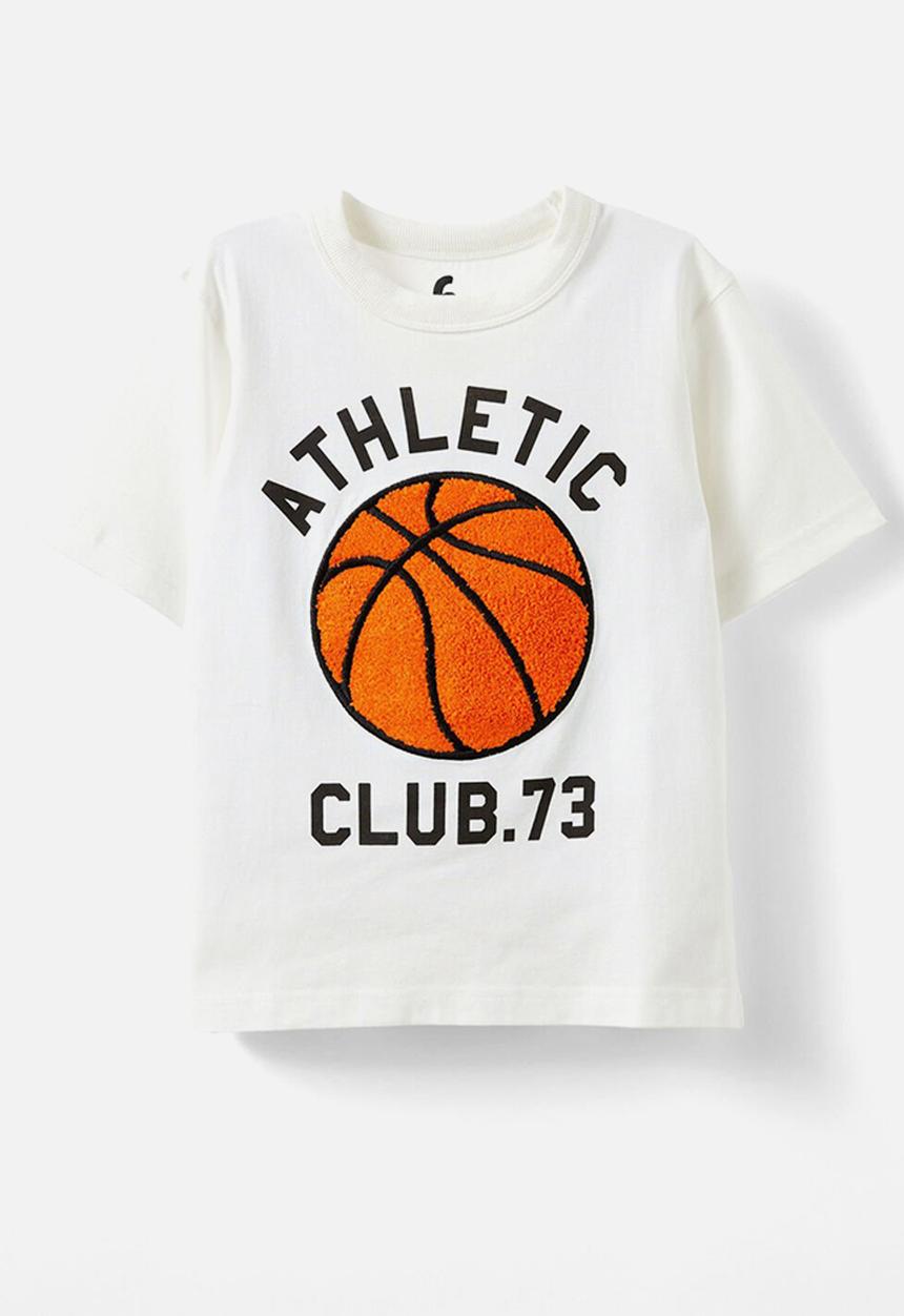 Cotton On - Jonny Short Sleeve Graphic Print Tee - Vanilla/Athletic Club 73