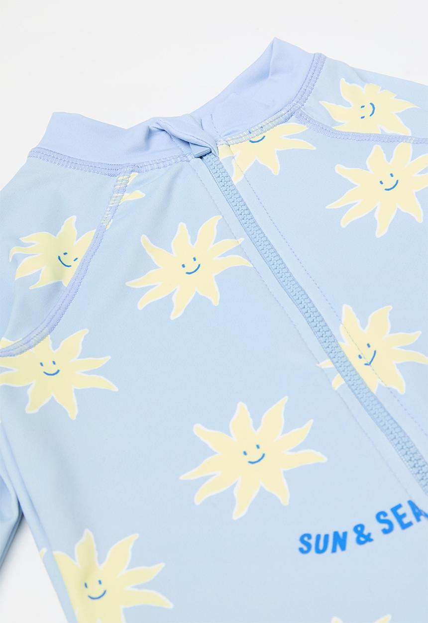 Cotton On - Bundle cameron swimsuit and sammy swim hat - dawn blue/sun & sea