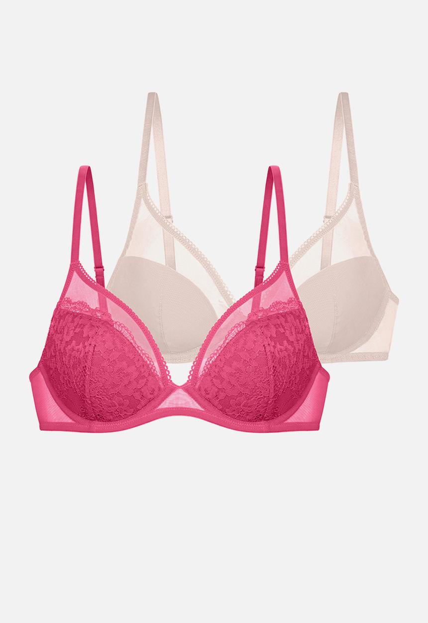 DORINA - Plus Norissa 2 pack plunge - pink/ivory