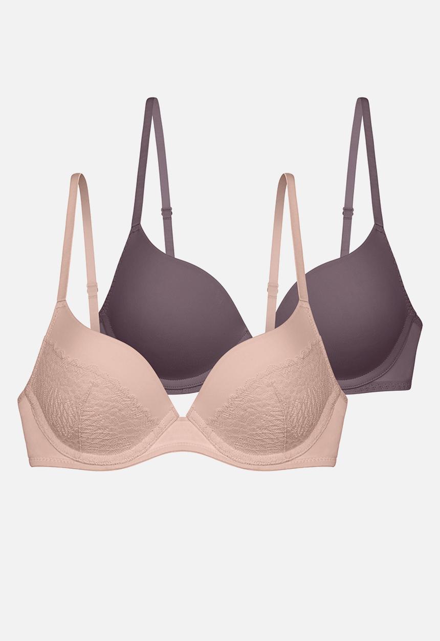 DORINA - Amora 2 pack plunge - beige/purple
