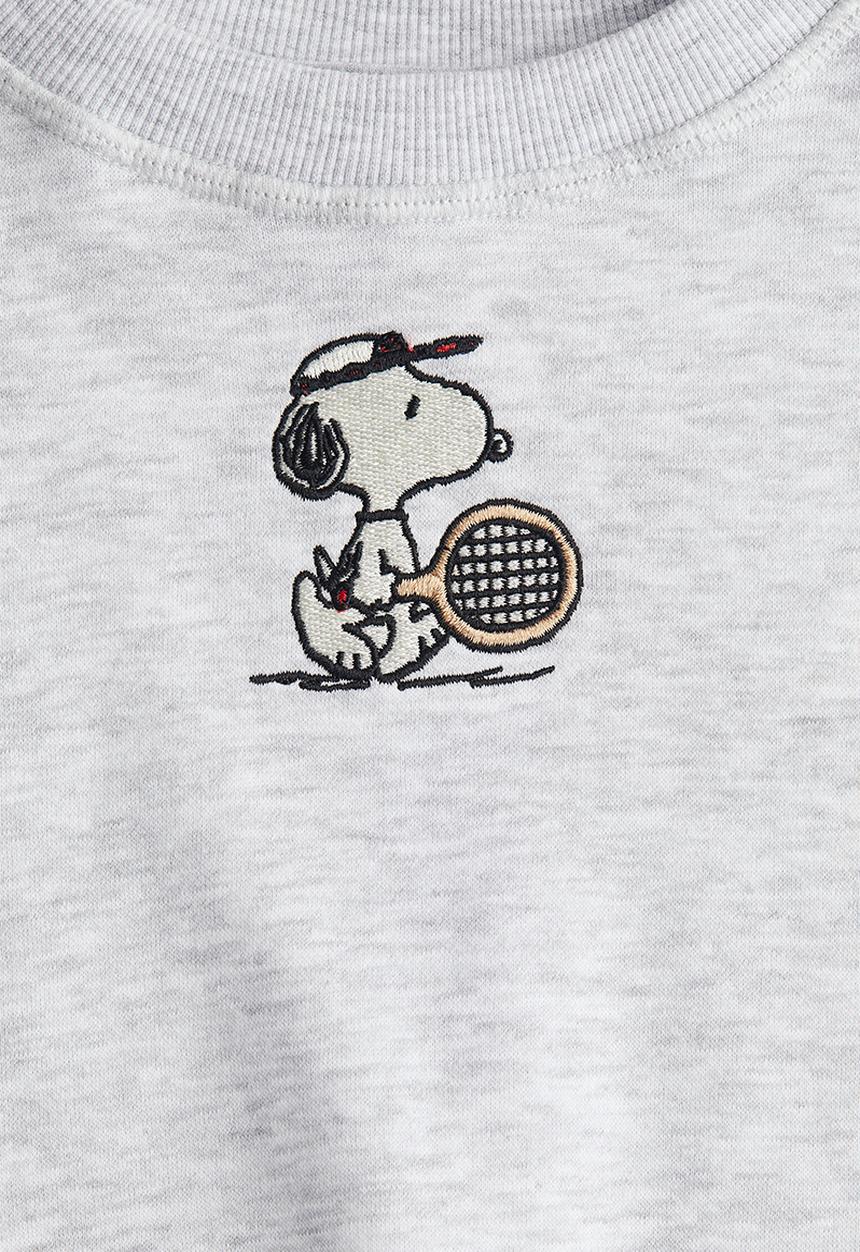 H&M - Print-motif sweatshirt - light grey/snoopy