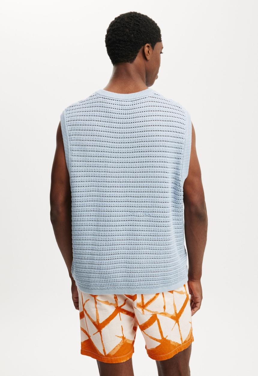 Cotton On - Summer Knit Vest - Light Blue