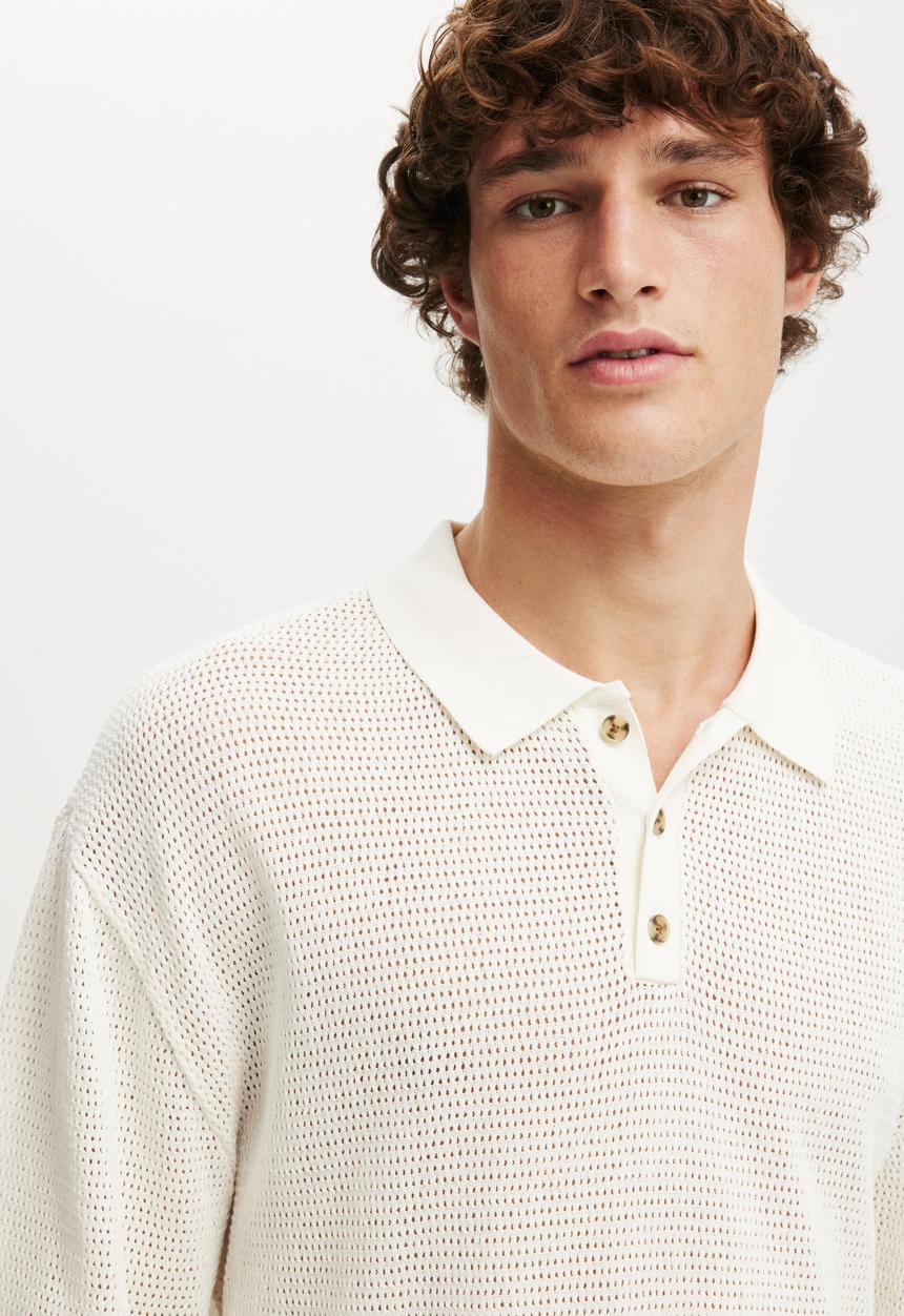 Cotton On - Knitted Polo - Off White