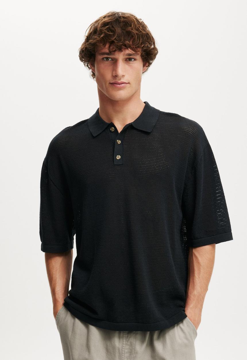 Knitted Polo - Black