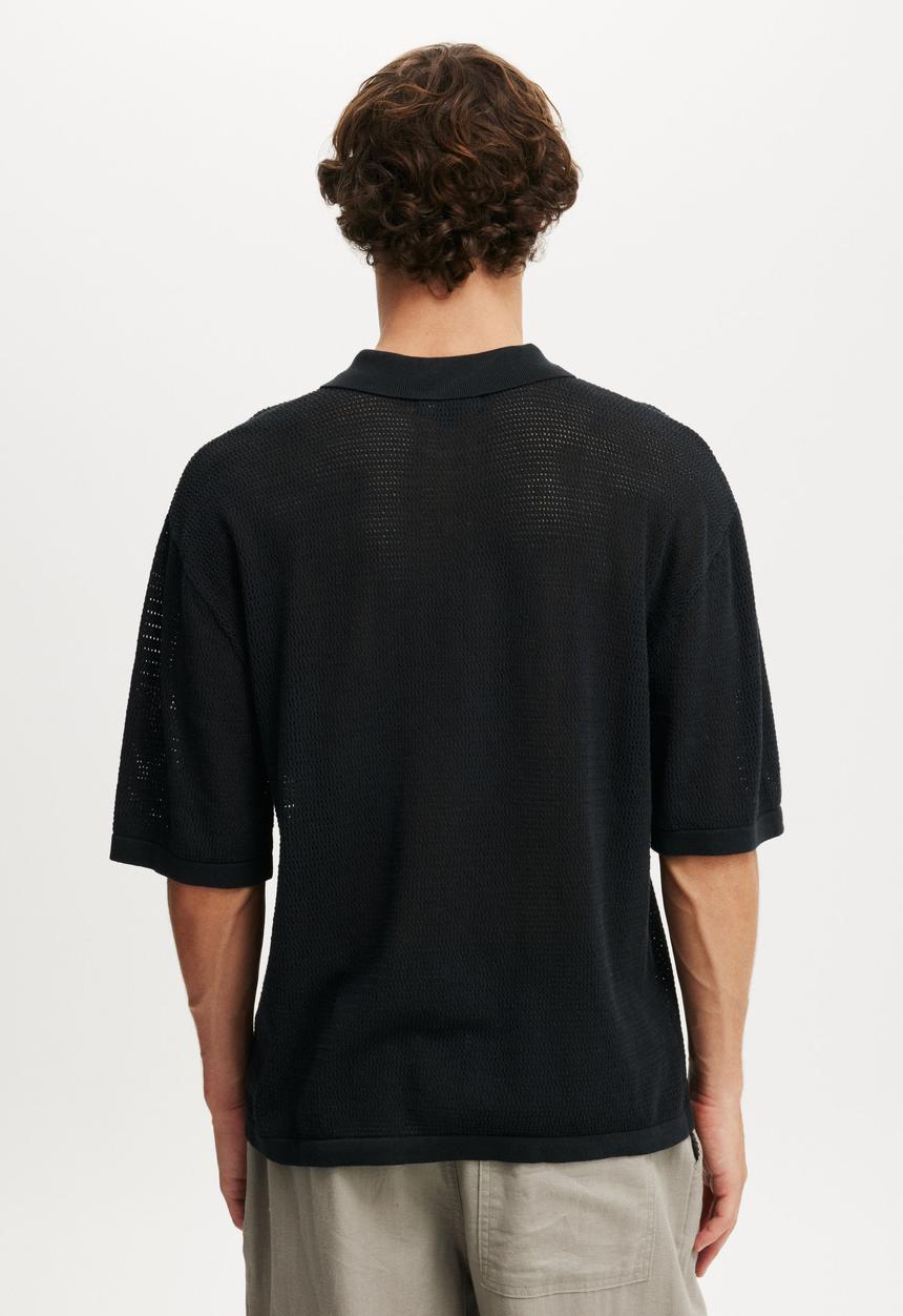 Cotton On - Knitted Polo - Black