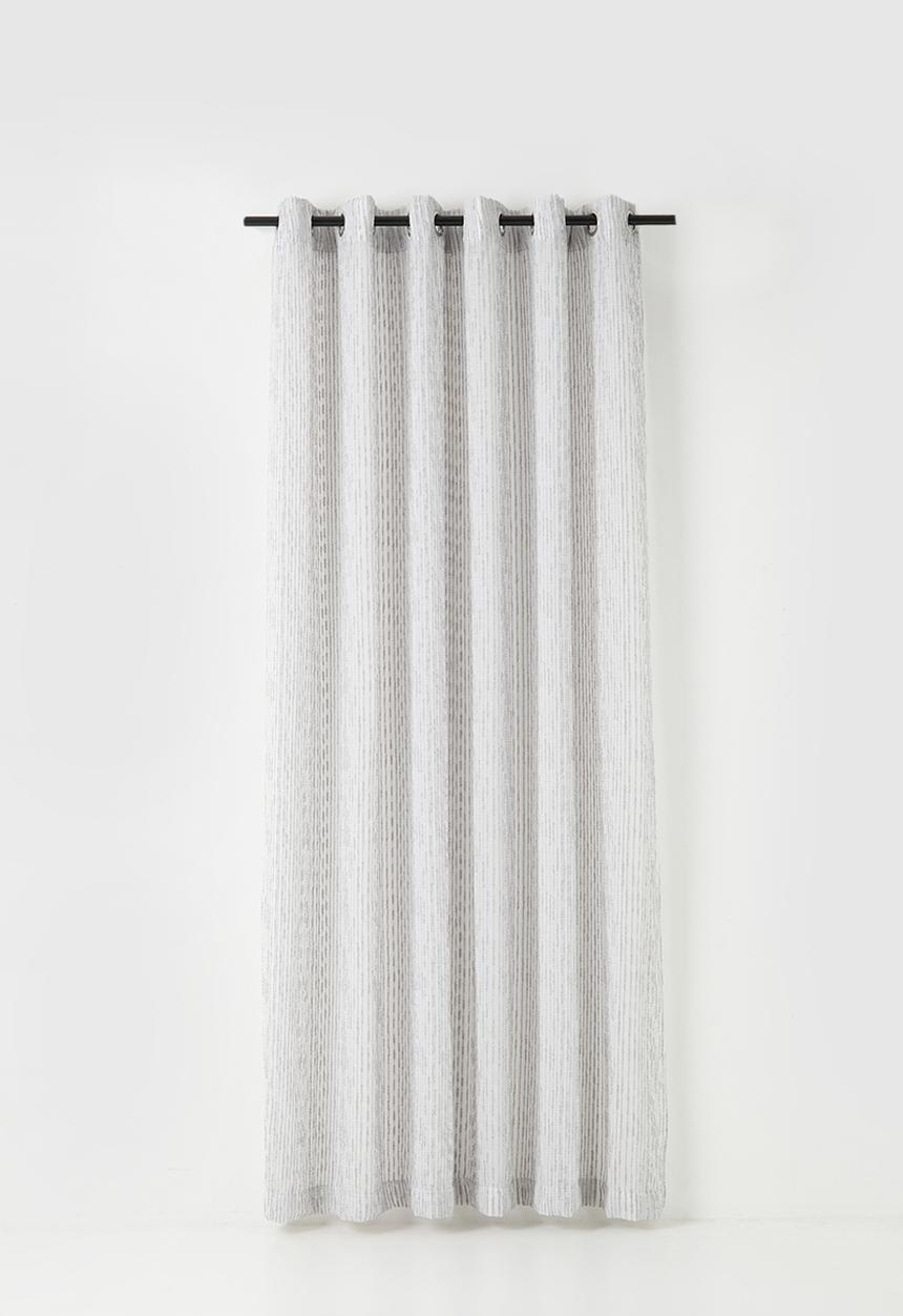 Sixth Floor - Tufted Stripe Eyelet Curtain - Grey