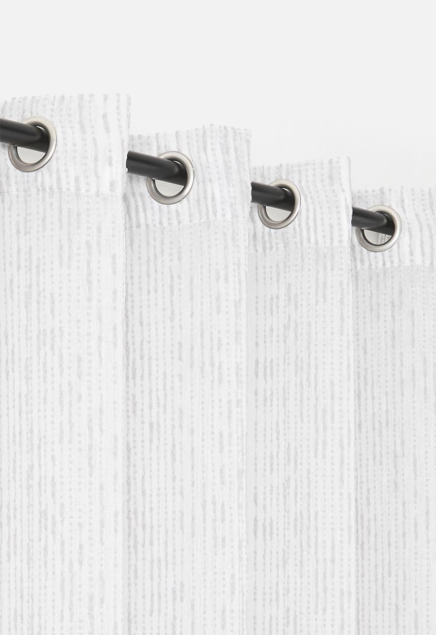 Sixth Floor - Tufted Stripe Eyelet Curtain - Grey