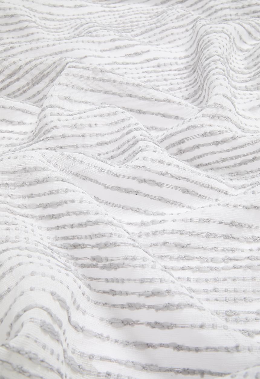 Sixth Floor - Tufted Stripe Eyelet Curtain - Grey