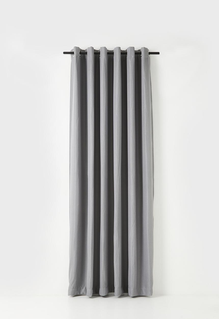 Sixth Floor - Herringbone Eyelet Curtain Lined  - Grey