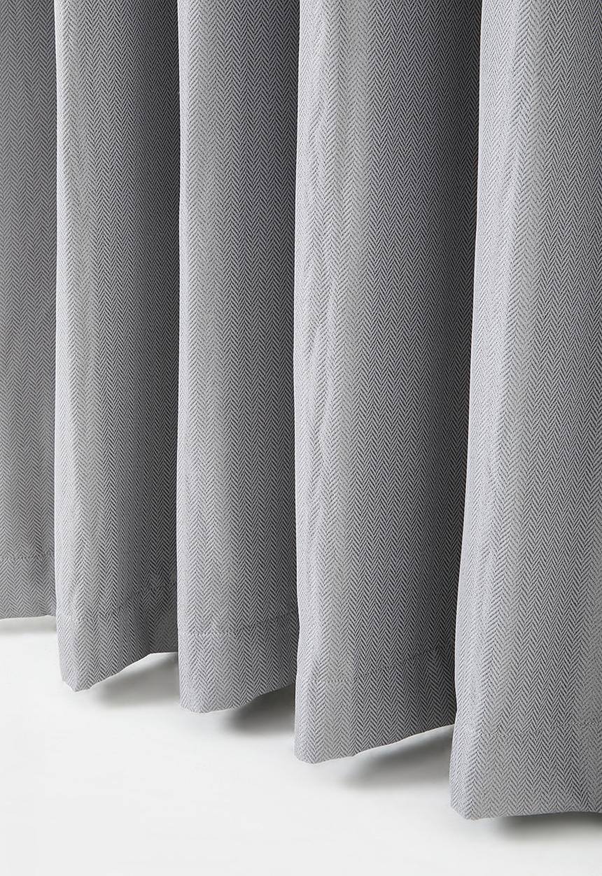 Sixth Floor - Herringbone Eyelet Curtain Lined  - Grey