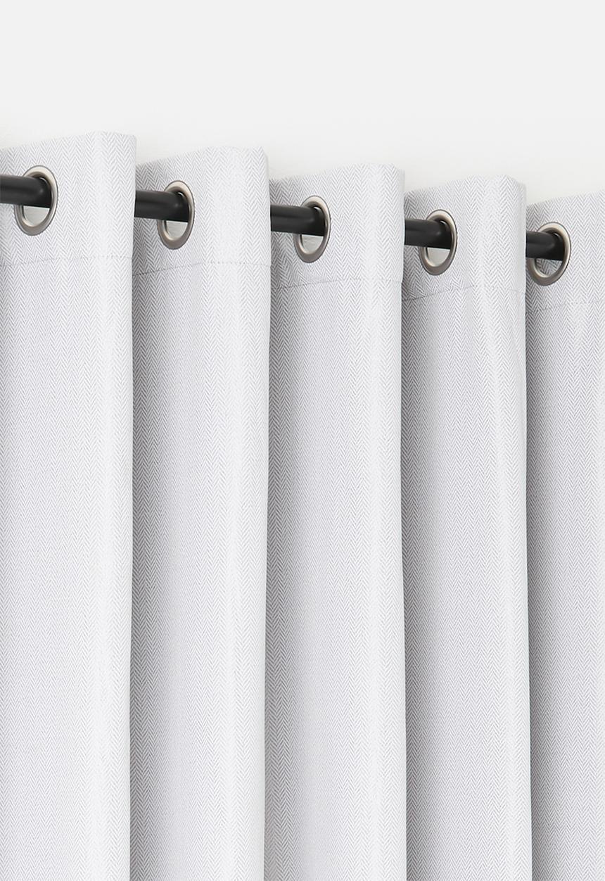 Sixth Floor - Herringbone Eyelet Curtain - Grey