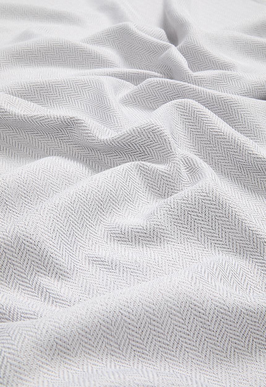 Sixth Floor - Herringbone Eyelet Curtain - Grey