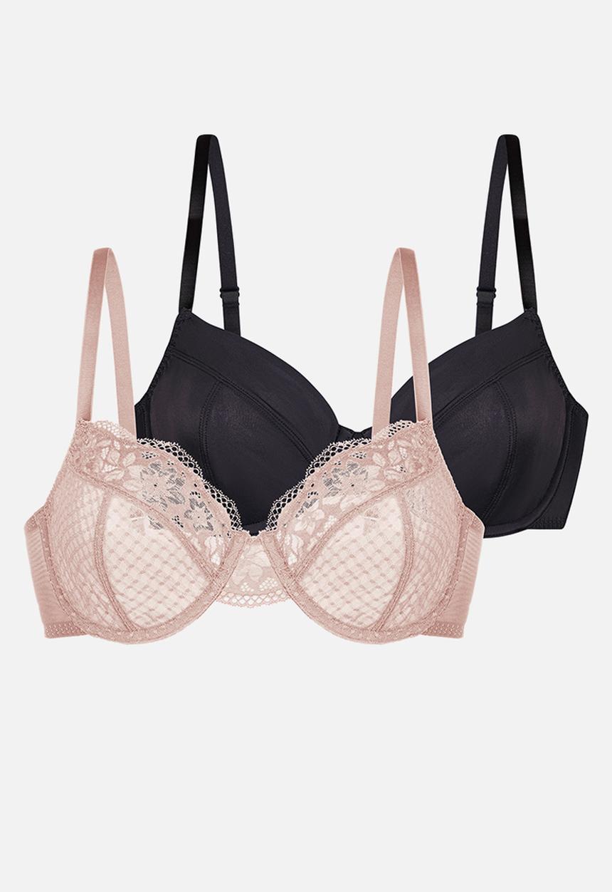 DORINA - Plus Sierra 2pack full cup non wired bra - black/pink