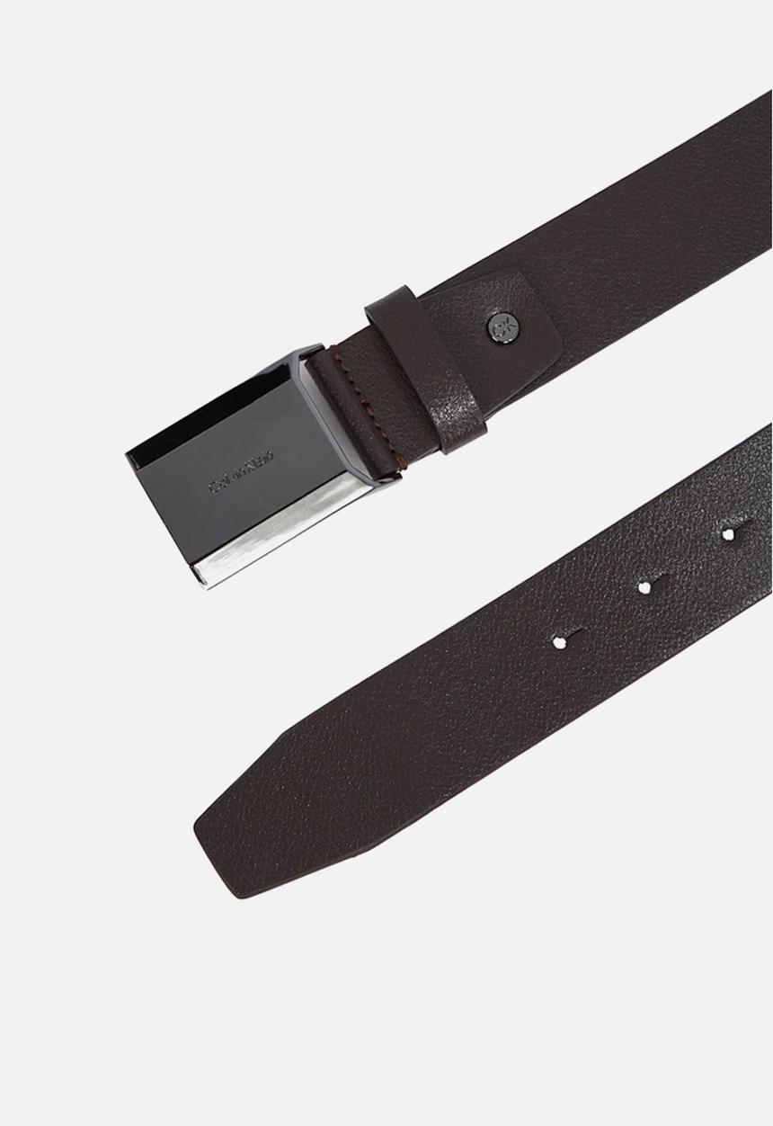 Calvin Klein - Adj Beveled Plaque Pb 35Mm - Dark Brown