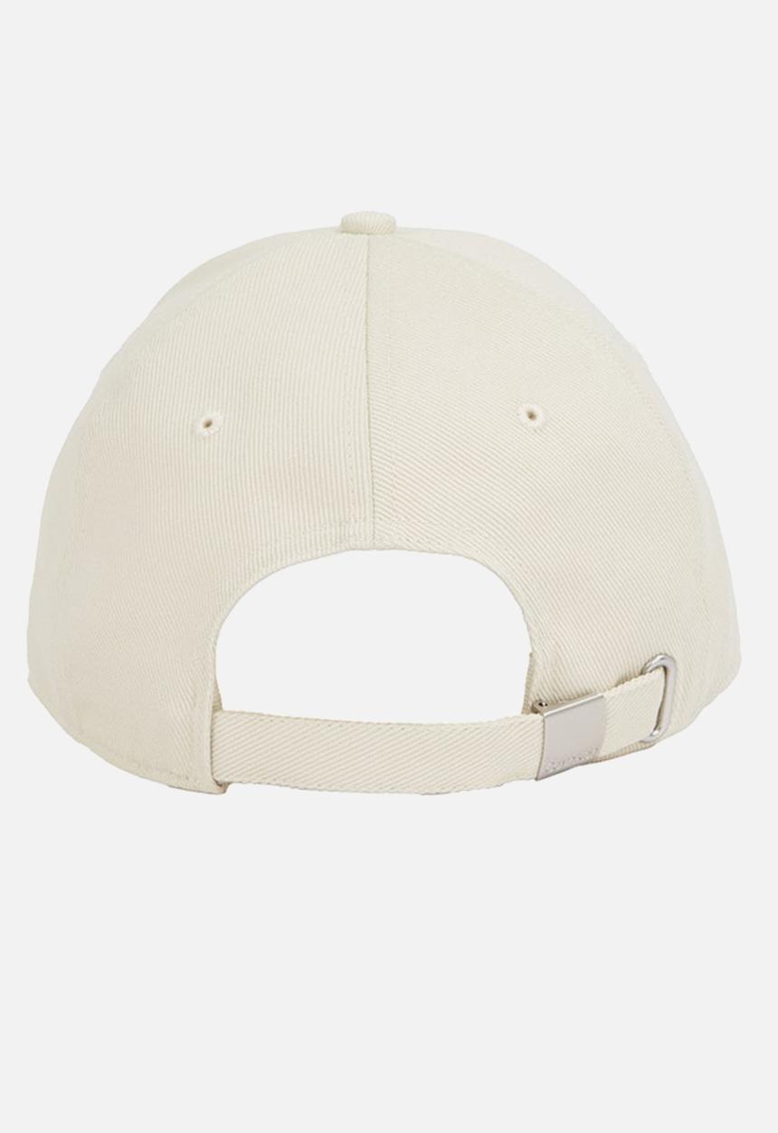 Calvin Klein - 6 Panel Small Monogram Cap - Bone White Tonal Logo