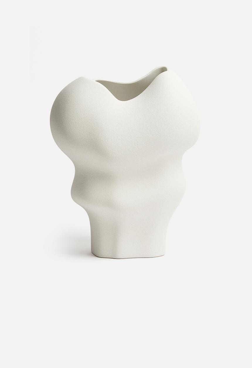 H&M - Extra-large irregular stoneware vase - white