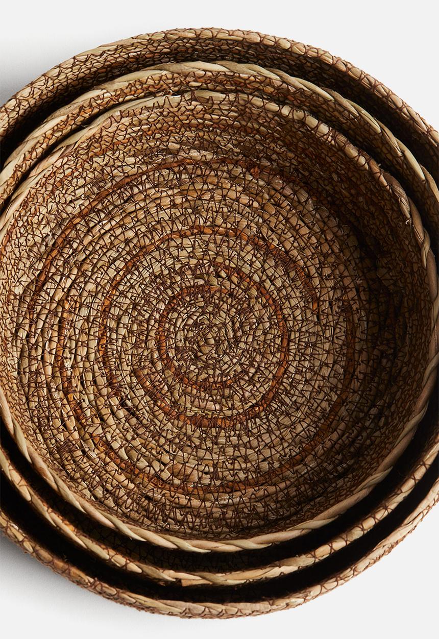 H&M - 3 pack seagrass storage baskets - beige/brown