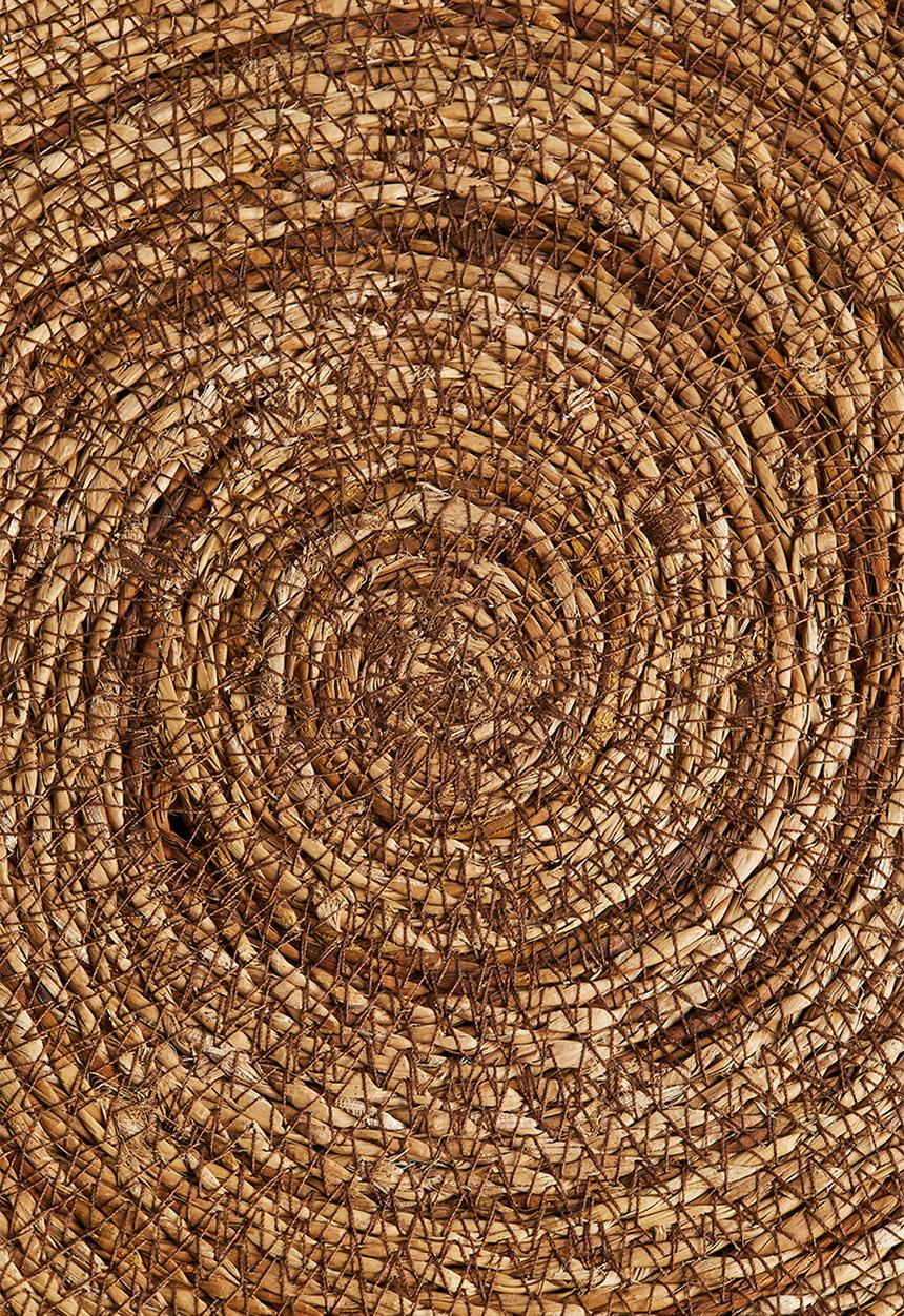 H&M - Handmade straw box - brown striped
