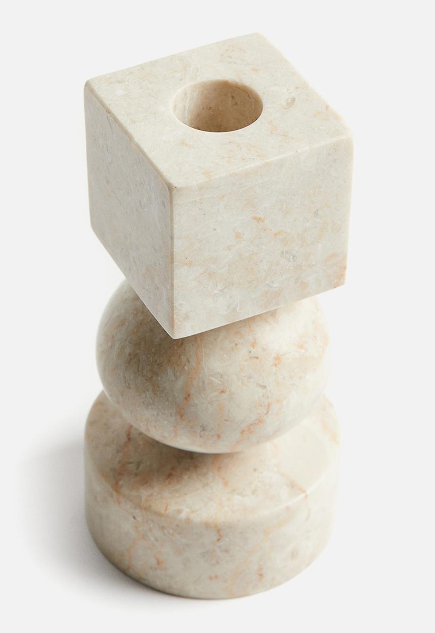 H&M - Marble candlestick - beige