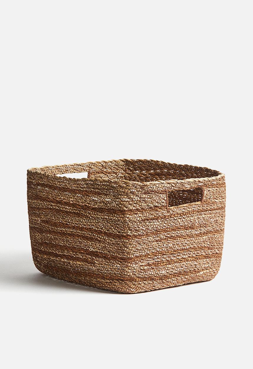 H&M - Seagrass storage basket - brown striped