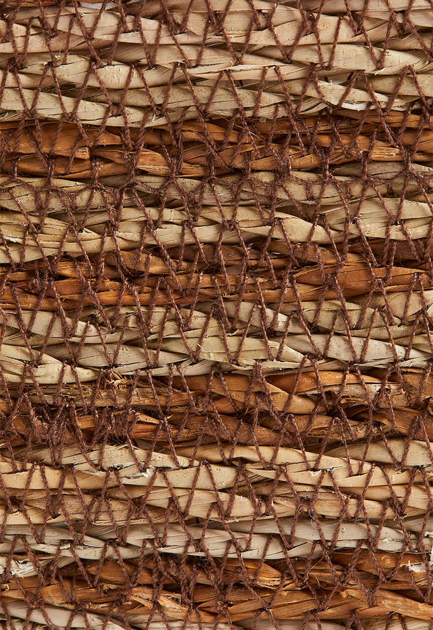 H&M - Small handmade seagrass storage basket - brown striped