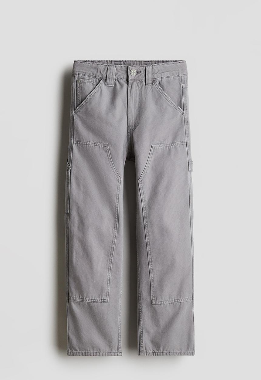 H&M - Loose-fit canvas trousers - light grey