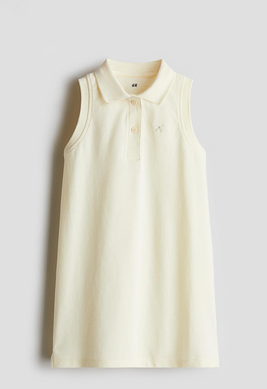 H&M - A-line piqué dress - light yellow