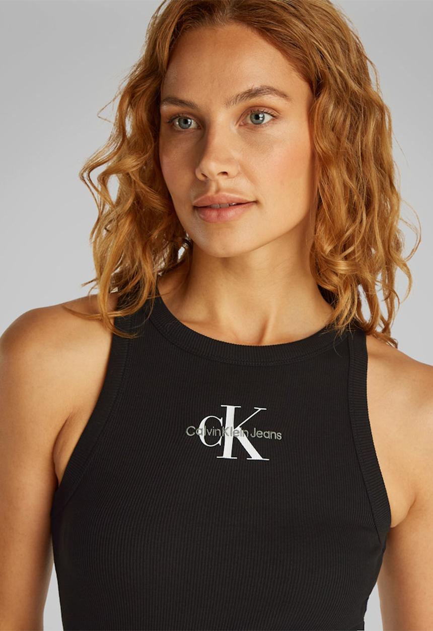 Calvin Klein - Monologo rib tank top - black