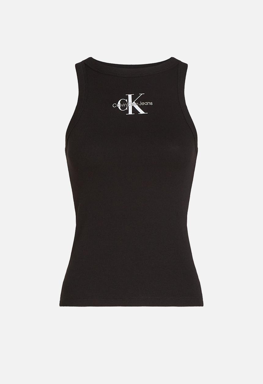 Calvin Klein - Monologo rib tank top - black